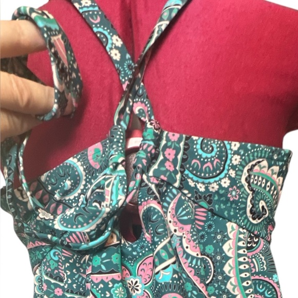 NWT Cupshe Colorful Paisley Halter ruffle Bikini Top adjustable straps Top only - Picture 4 of 7
